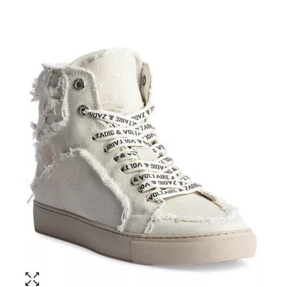 Zadig & Voltaire High Flash Canvas sneakers canvas shoes New - Picture 1 of 6